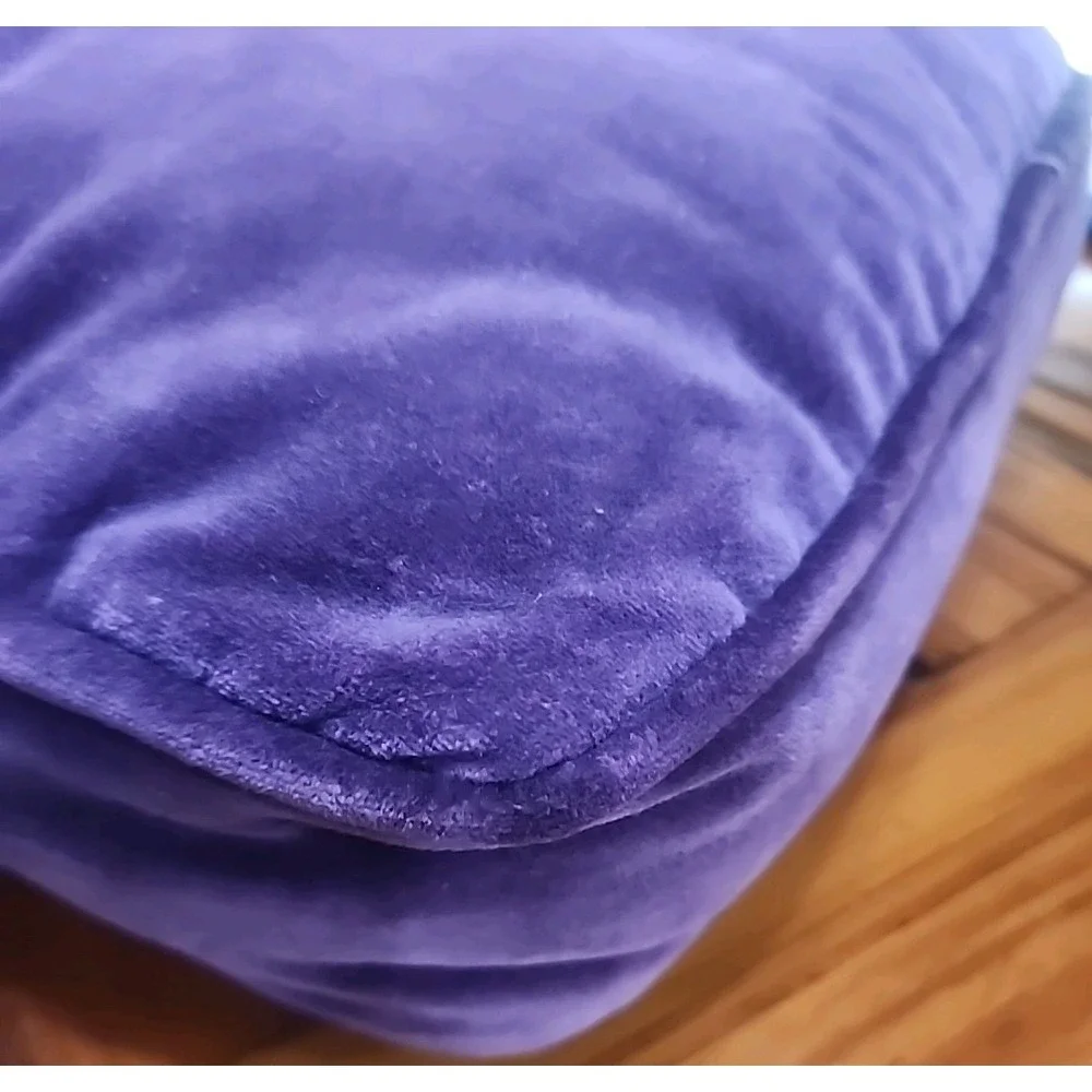 Unique Christmas Decorative Throw Pillow Purple Velour Ornaments 12x18 Inch Deco